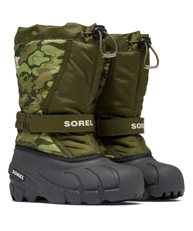 SOREL SOREL/ 【KIDS】チルドレンズ フルーリーブーツプリント /ソレル Utility Green、 Savory