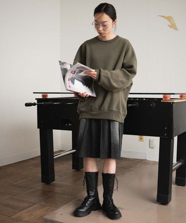 WEGO 【ユニセックス着用/MLXLサイズ展開/新色追加/裏起毛】スウェットプルオーバー カーキ