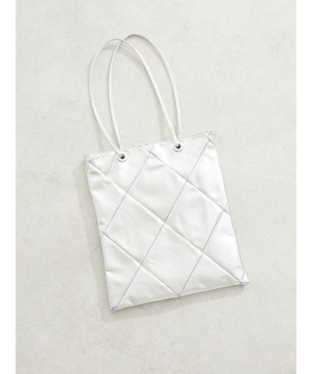 Green Parks ａｎｄｍｉｋｋａ　パッチワークメタリックＡ４トート Silver