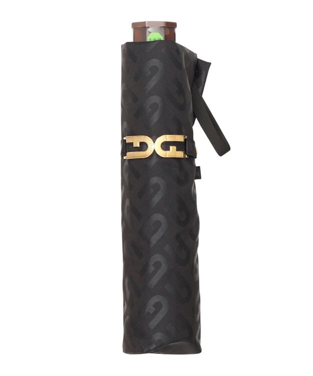 MOONBAT FURLA 折りたたみ傘 モノグラムジャガード UV 8本骨 日本製 ブラック