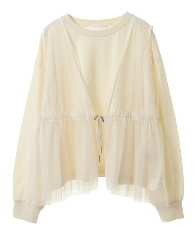 Green Parks ＳＥＴ２点　チュールベスト＋ロンＴＥＥ Ecru