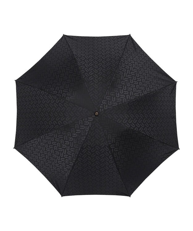 MOONBAT FURLA 折りたたみ傘 モノグラムジャガード UV 8本骨 日本製 ブラック