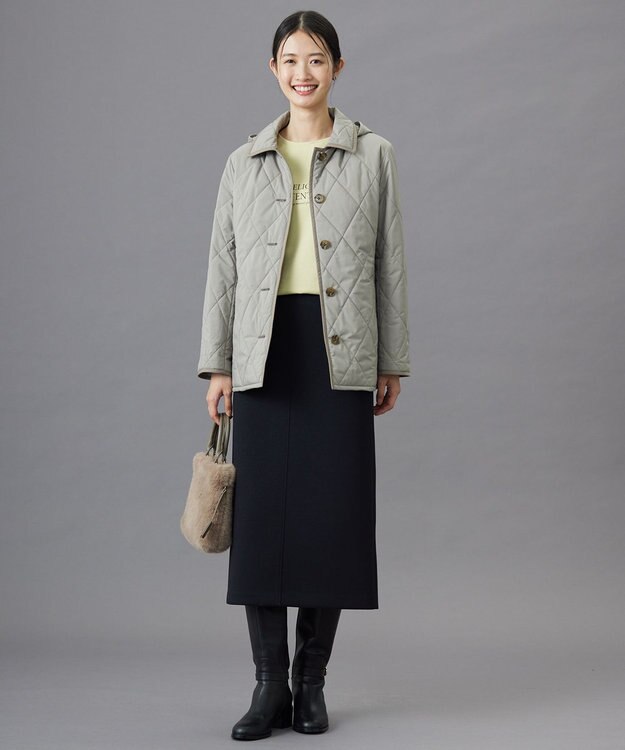 J.PRESS LADIES 【洗える・撥水】プレミアムBasicキルティング ショート コート モカベージュ系