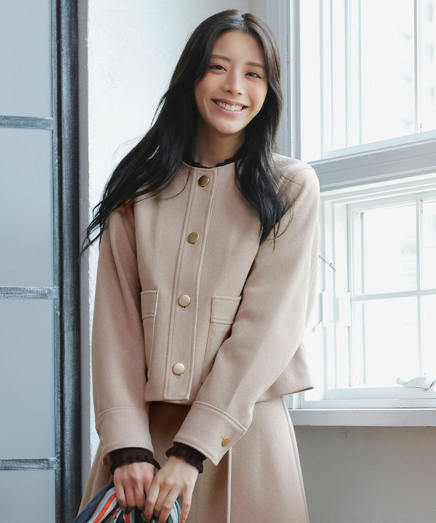 ANY SIS 【2SET】ジャケット × フレアスカート セット ベージュ