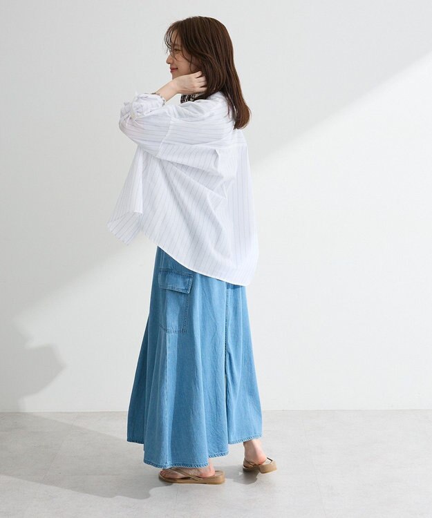 Green Parks 綿麻混シャツ Off White