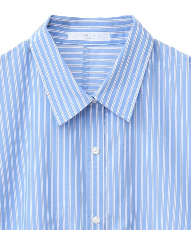 Green Parks イージーケアストライプシャツ Blue