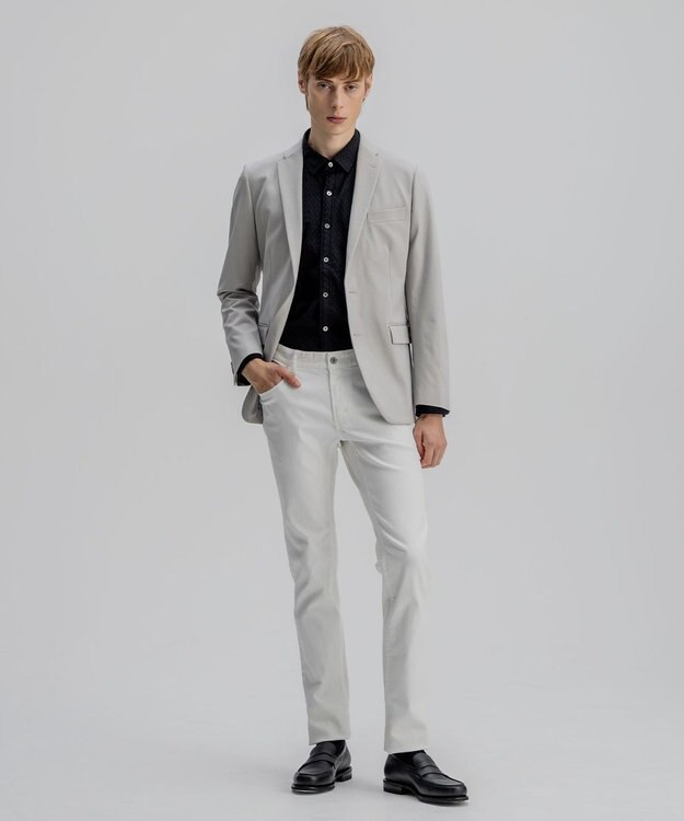 JOSEPH HOMME アロージャガードストレッチ　レギュラーカラーシャツ ブラック系