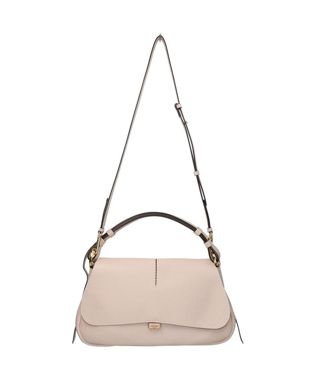 INTER-CHAUSSURES 【LORISTELLA】レザーフラップハンドバッグ ベージュ