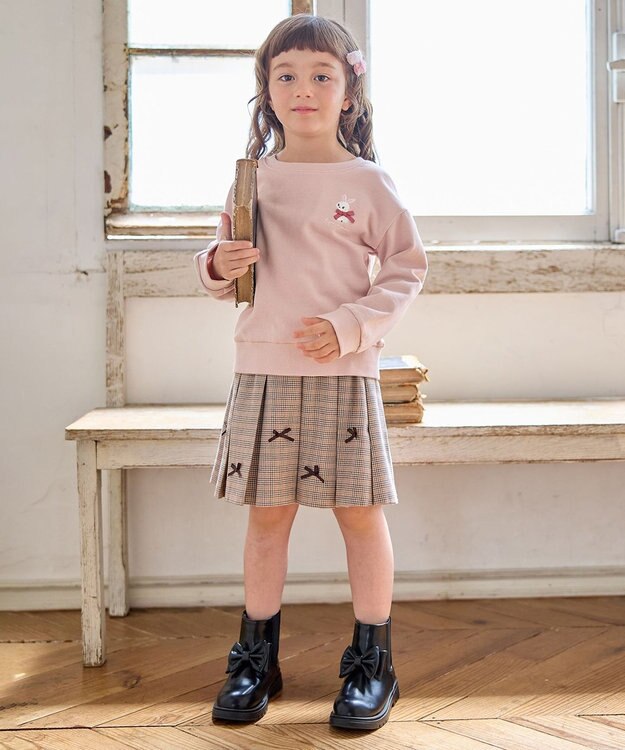 ANY KIDS アニマル バックプリントトレーナー ピンク×ウサギ