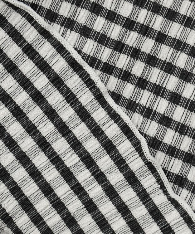 ANY KIDS シアー ギンガム 七分袖 Tシャツ ブラック