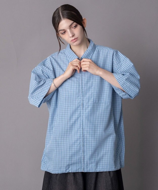 WEGO 【ユニセックス着用ITEM】ミニオンブレZIPシャツ（SS） ブルーチェック1