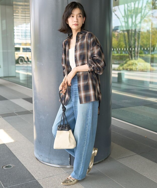 AMERICAN HOLIC イージーケアチェックシャツ【360°着こなしシャツ】 Black