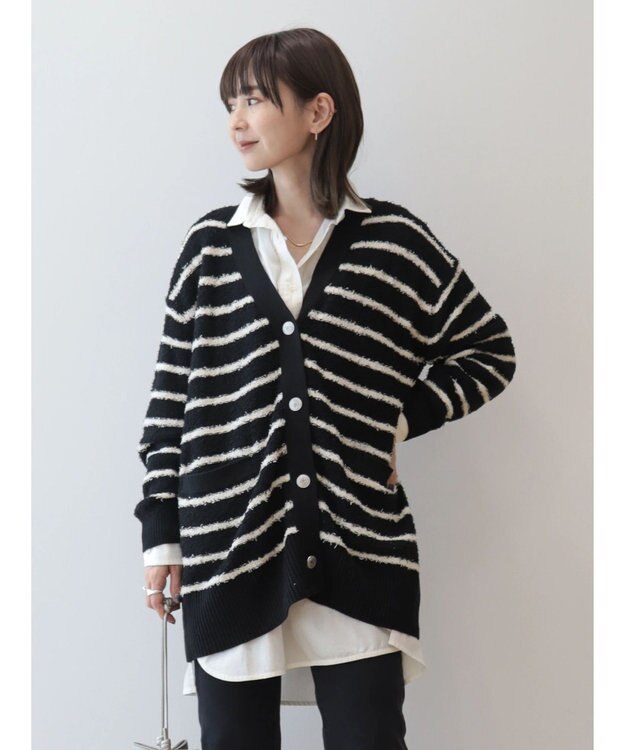 AMERICAN HOLIC モノトーンＶネックニットカーディガン Border