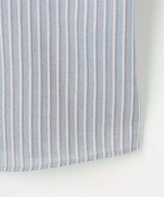 J.PRESS LADIES プロビスストライプ＆チェック カットソー サックスストライプ系