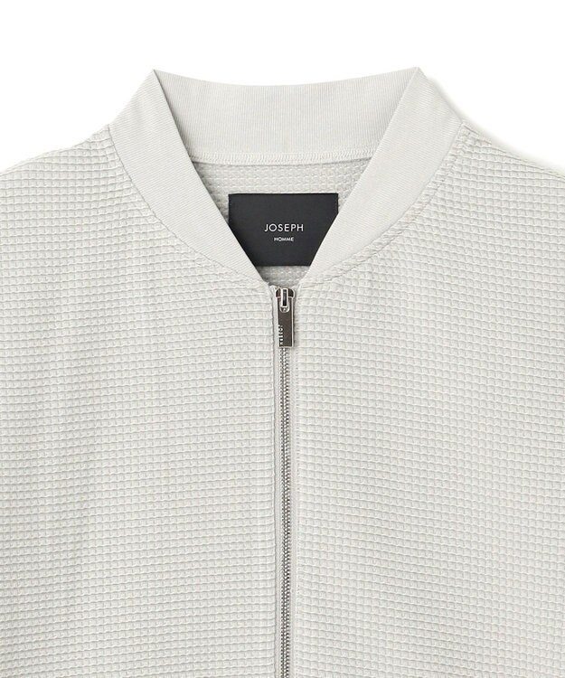 JOSEPH HOMME 新色追加【オリジナル素材/シワになりにくい】ライトタックジャージー ジップアップブルゾン アイボリー系