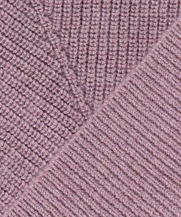 J.PRESS LADIES L 【洗える】LUREX SWEATER ニット ふじ色系