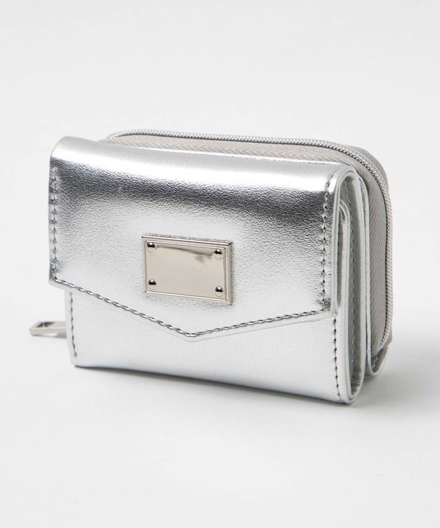 WEGO メタリックプレートウォレット シルバー