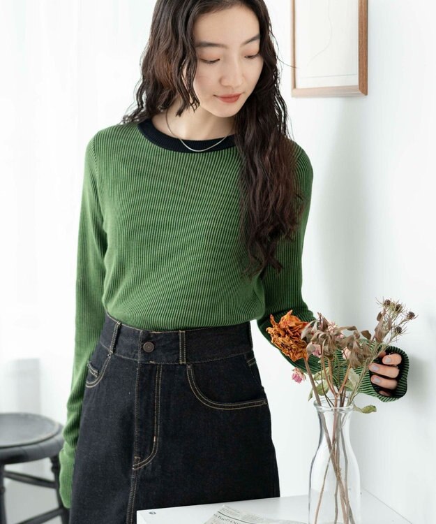 WEGO リバーシブルニットトップス グリーン