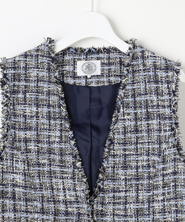 J.PRESS LADIES ファニーツイード ジレ ネイビー系