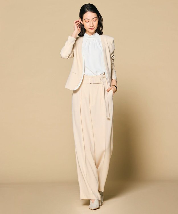 BEIGE， 【L-size】EVA / ハイネックロングスリーブブラウス White