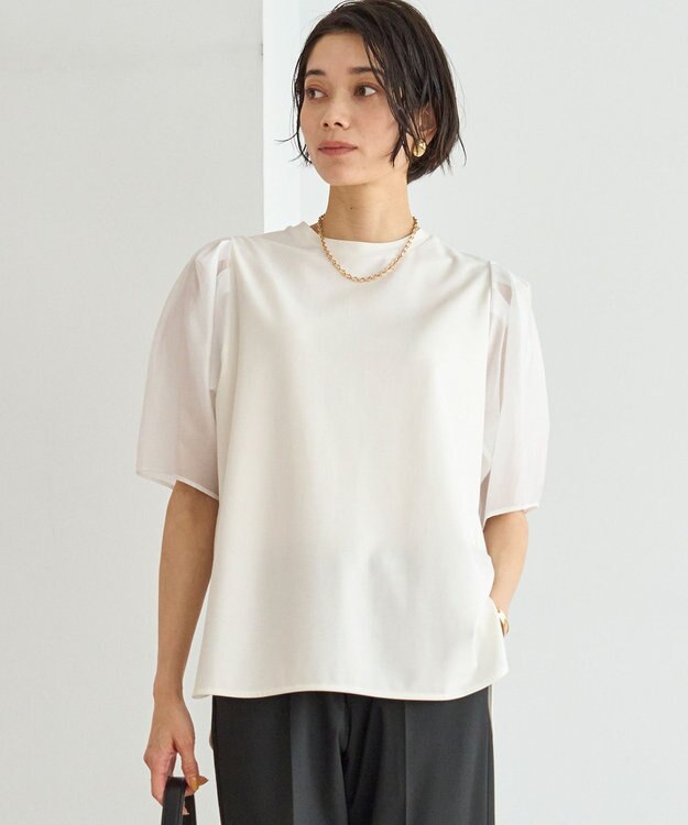 UNFILO BEAUTY FORM シアースリーブＴシャツ ホワイト