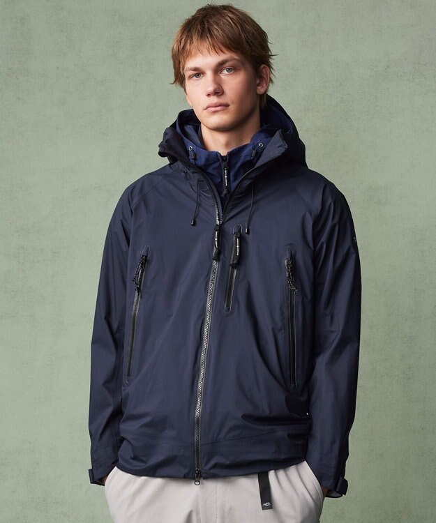 JOSEPH ABBOUD MOUNTAIN 【軽量/撥水/防風/透湿/ライナードッキング対応】ウルトラフライナイロン マウンテンシェルパーカー ネイビー系