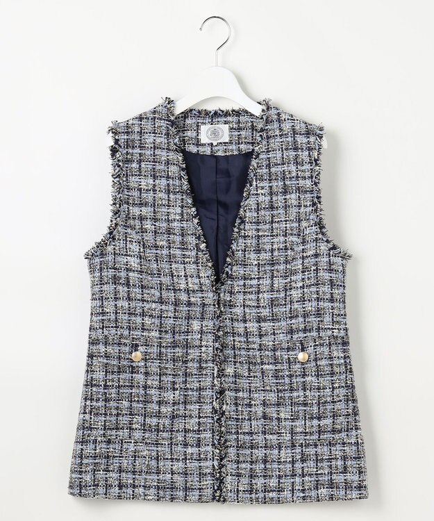 J.PRESS LADIES ファニーツイード ジレ ネイビー系