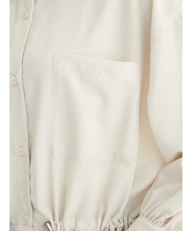 Green Parks ミディ丈ドロストシャツワンピース Light Beige