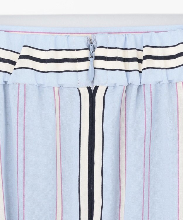 自由区 L 【WEB限定】ランダムストライプ セットアップワンピース サックスブルー系1