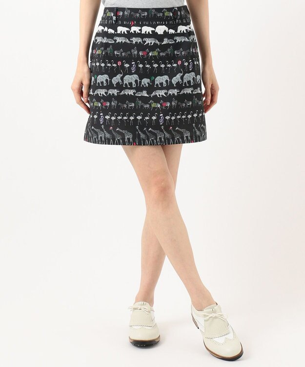 23区GOLF 【WOMEN】【ストレッチ】オリジナルパレード柄 クールメッシュスカート ブラック系5