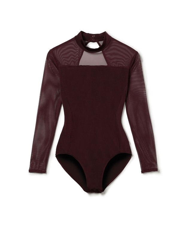 Chacott 【Nela ライン】ロングスリーブレオタード マホガニー