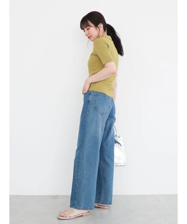 Green Parks ５分袖衿付きＺｉｐプルオーバー Green