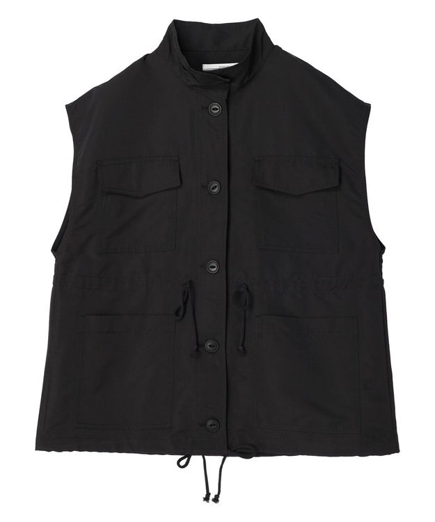 Green Parks ・ＥＬＥＮＣＡＲＥ　ＤＵＥスタンドカラーミリタリーベスト Black