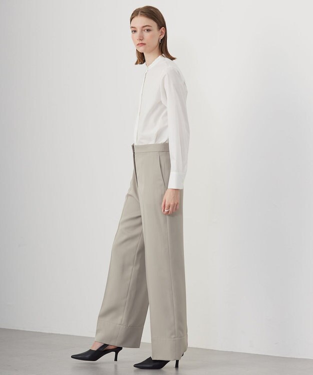 ICB L 【CLASSY.1月号掲載・洗える】 クリーンブロード ボウタイブラウス オフホワイト系