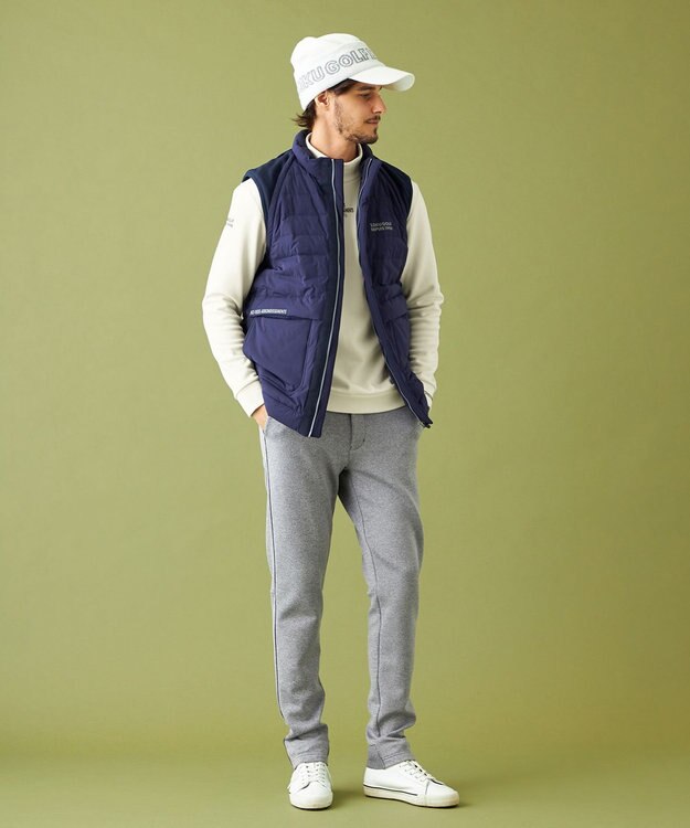 23区GOLF 【MEN】【ストレッチ】ボンディング ジャージー ライトグレー系