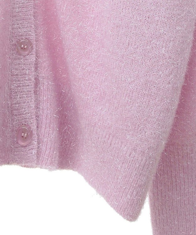 Green Parks Ｍｉｆｆｙ／ワンポイントシャギーニットカーディガン Lavender