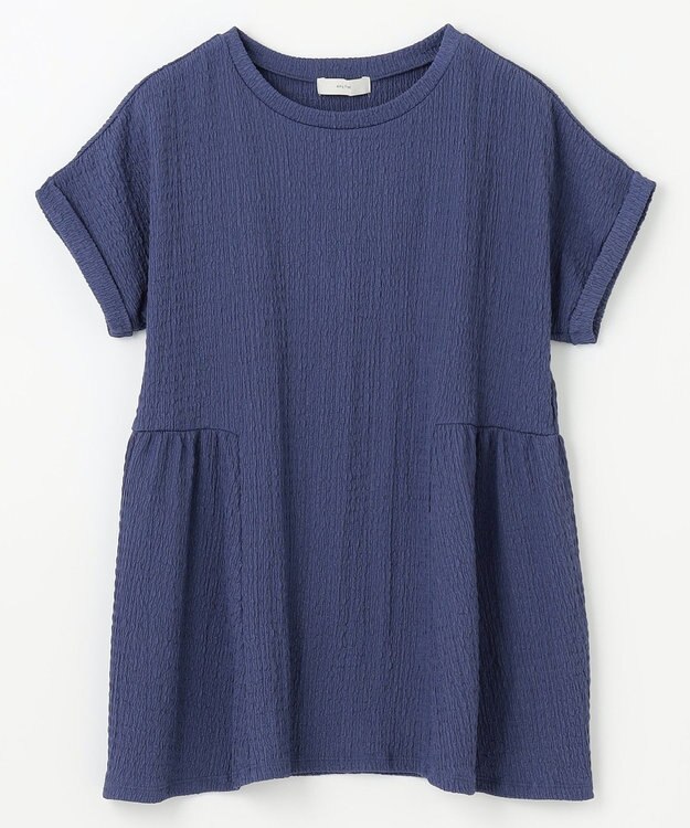 ANY L フクレジャージチュニック ブルー