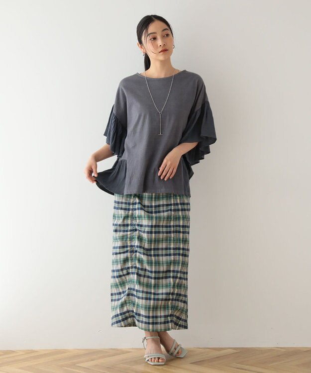 Green Parks 袖フレアドッキングカットプルオーバー Light Gray