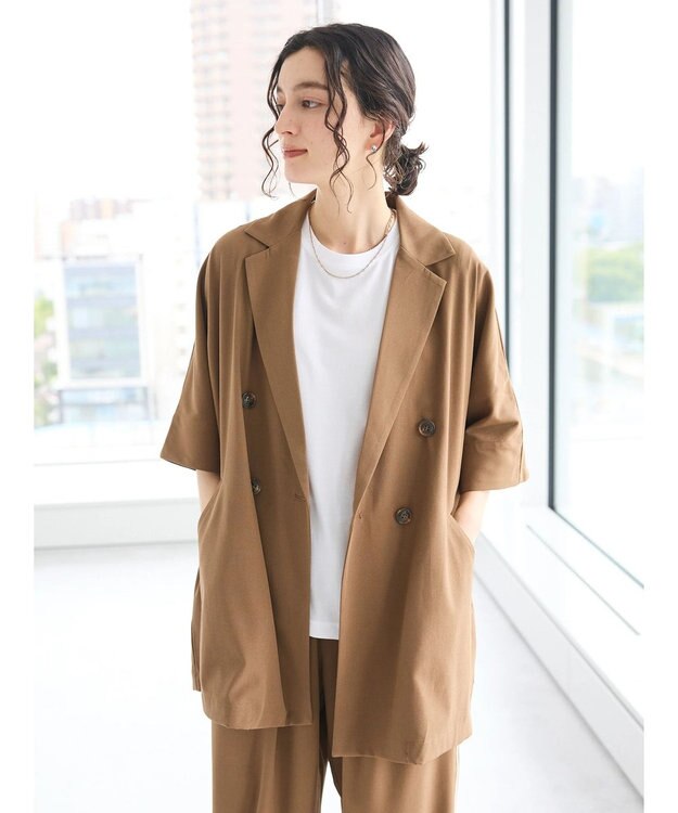 CRAFT STANDARD BOUTIQUE 半袖テーラードジャケット Mocha