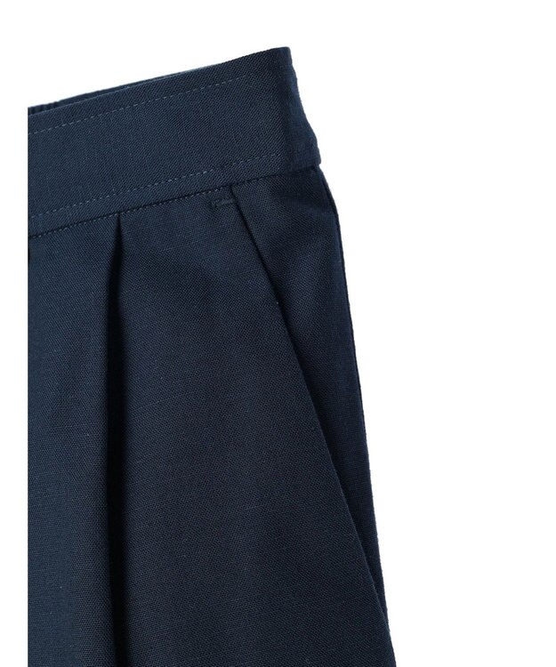 Green Parks 綿麻混タックテーパードパンツ Dark Navy