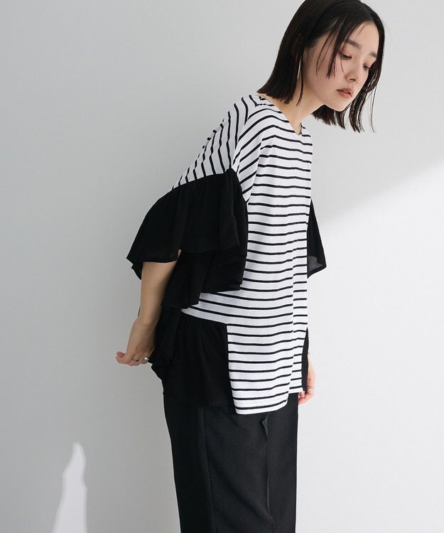 Green Parks 袖フレアドッキングカットプルオーバー Border