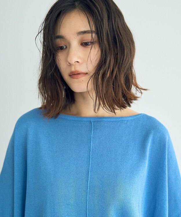 YECCA VECCA ペーパーヤーンルーズニット Blue