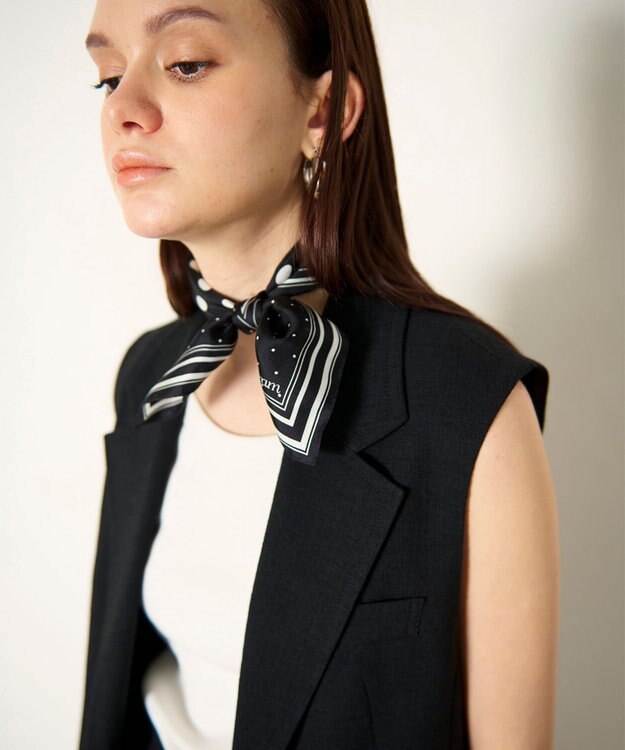 GRACE CONTINENTAL シルクドットスカーフ ブラック