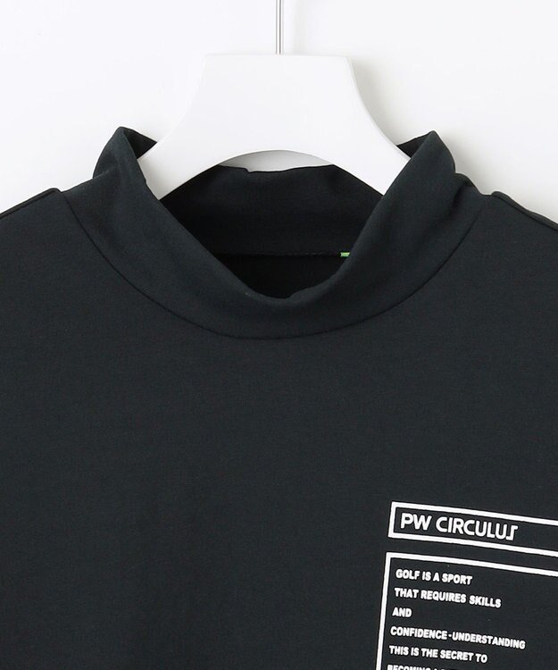 PW CIRCULUS 【吸水速乾 / UV遮蔽率99.5% UVカット / ストレッチ】【MEN】ロングスリーブモックT ゴルフ ブラック系