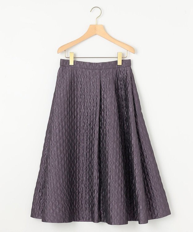 組曲 ジオメトリックフラワージャガード フレアスカート ローズパープル系