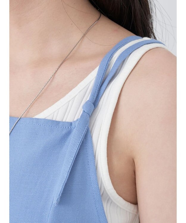 earth music&ecology リサイクルポリエステルブレンドキャミワンピース Sax