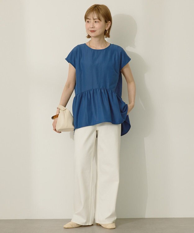 AMERICAN HOLIC ペプラムノースリーブブラウス【WEB限定カラー有り】 Navy