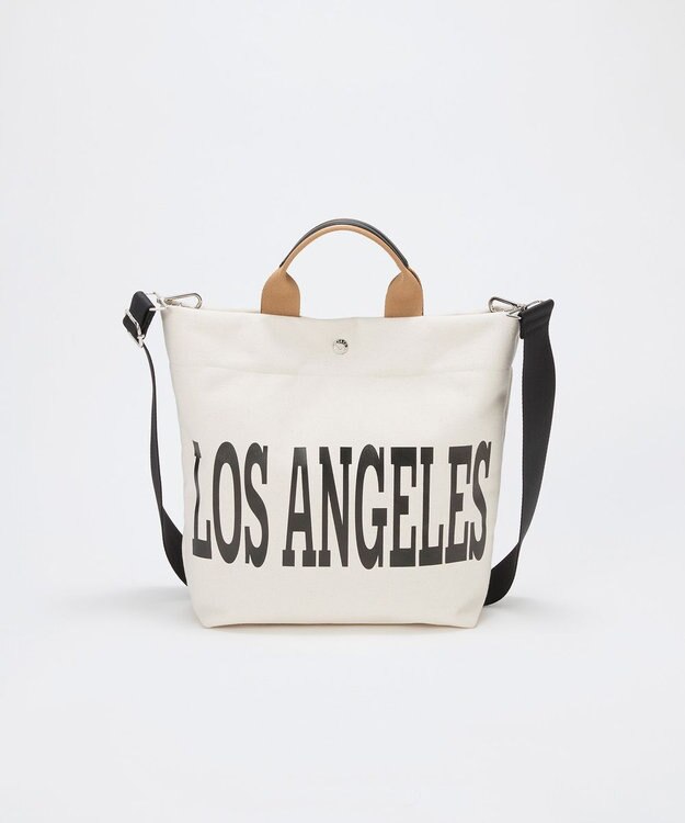 TOPKAPI 【Breath TOPKAPI】シティ プリント キャンバス スクエアトートバッグ / ショルダー付き オフ