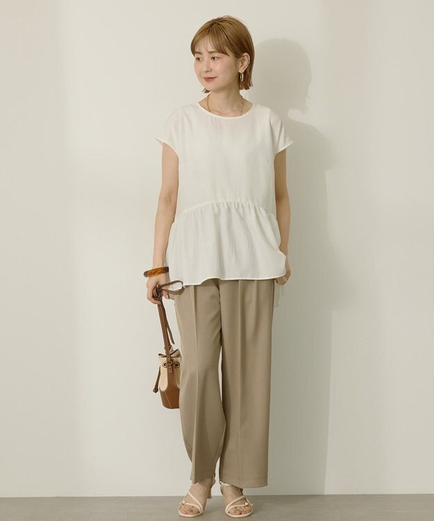 AMERICAN HOLIC ペプラムノースリーブブラウス【WEB限定カラー有り】 Off White