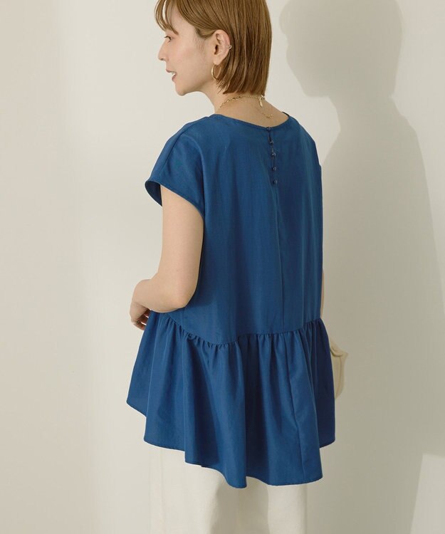 AMERICAN HOLIC ペプラムノースリーブブラウス【WEB限定カラー有り】 Navy